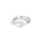 Anello donna Recarlo collezione Isabella Solitario - Oro bianco 18 kt. - Diamante ct.0.41