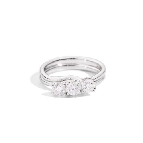 Anello donna Recarlo collezione Isabella Trilogy - Oro bianco 18 kt. - Diamanti ct.0.93