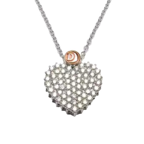 Necklace Damiani Heart Logo in White Gold and Diamonds