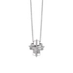Collana donna Recarlo collezione Lucrezia - croce - Oro bianco 18kt - Diamanti Tot. ct.0.12 G/VS
