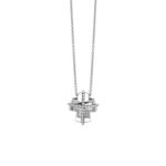 Collana donna Recarlo collezione Lucrezia - croce - Oro bianco 18kt - Diamante  ct.0.01 F/VS
