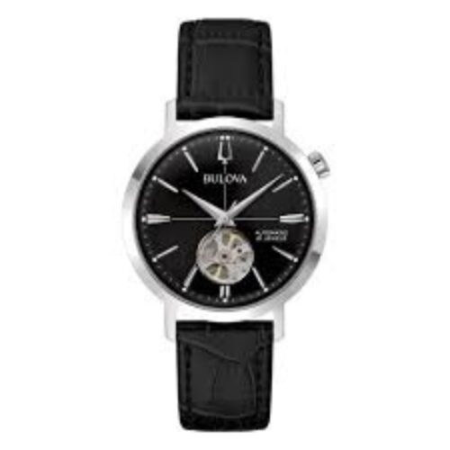 Orologio Bulova Aerojet - 38mm - Automatico - Acciaio e Pelle