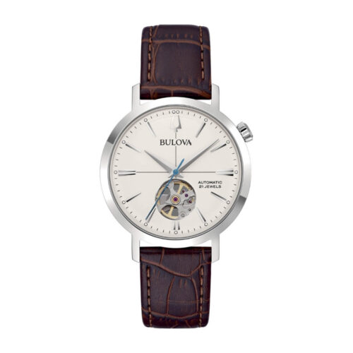 Orologio Bulova Aerojet – 38mm – Automatico – Acciaio e Pelle... - Bianco