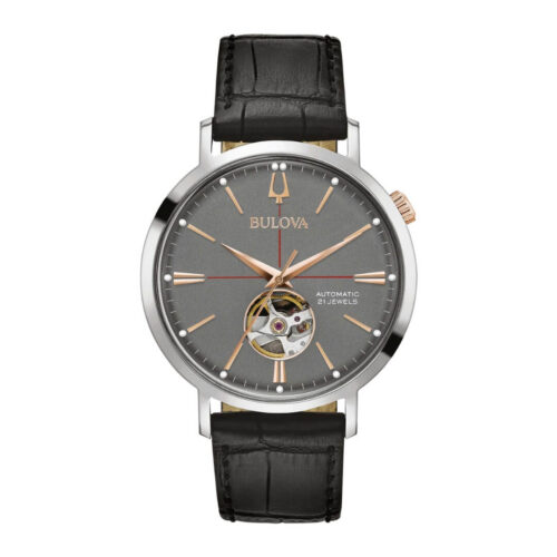 Orologio Bulova Aerojet Automatic – 41mm – Acciaio e Pelle... - Antracite