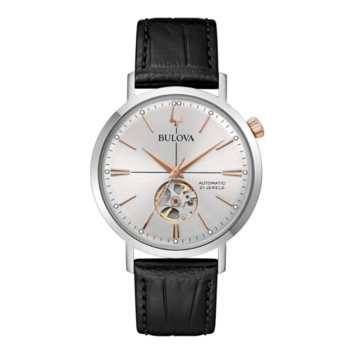 Orologio Bulova Aerojet Automatic – 41mm – Acciaio e Pelle... - Silver