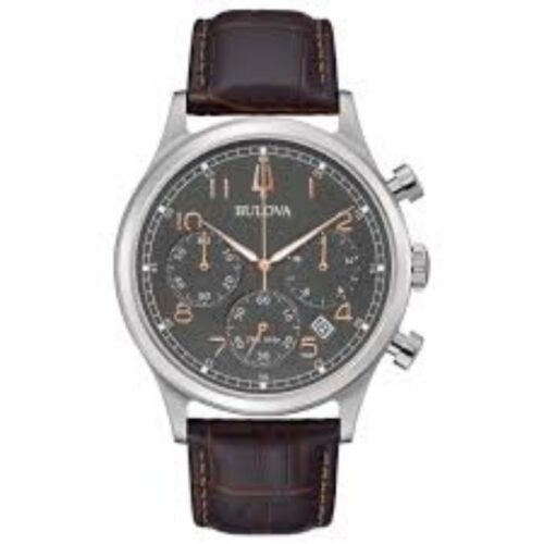 Bulova Chrono High Precision Watch – 43mm – Quartz – Stainless Steel and Leather