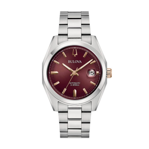 Orologio Bulova Surveyor – 39mm – Automatico – Acciaio... - Rosso scuro