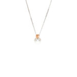 Collana Damiani -Oro Bianco e Rose 750/000 - Perla Coltivata di Mare