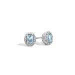 Orecchini Recarlo Iris – Oro Bianco18kt – Diamanti e Acquamarina