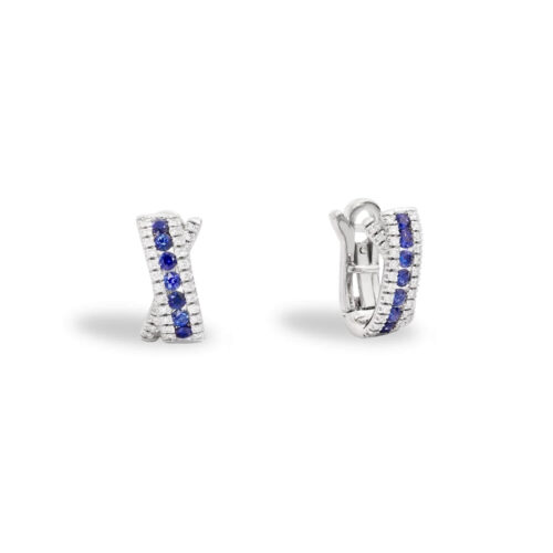 Orecchini Recarlo Decò – Oro Bianco18kt – Diamanti e Zaffiri
