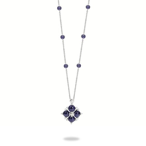 Girocollo Recarlo – Oro bianco 18kt – Diamanti e Zaffiri