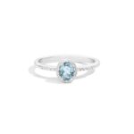Anello Recarlo Iris - Oro Bianco18kt – Diamanti e Acquamarina