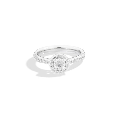 Solitario Recarlo Halo – Oro Bianco18kt – Diamanti