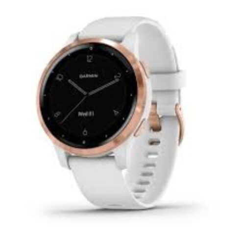 Garmin Vivoactive 4s Watch – 45mm – Steel Case and Silicone Strap... - White