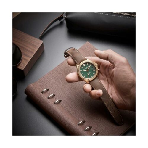 man-watch-baume-e-mercier-clifton-club-automatic-mechanic-case-bronze-leather-strap-green-dial-m0a10503-5