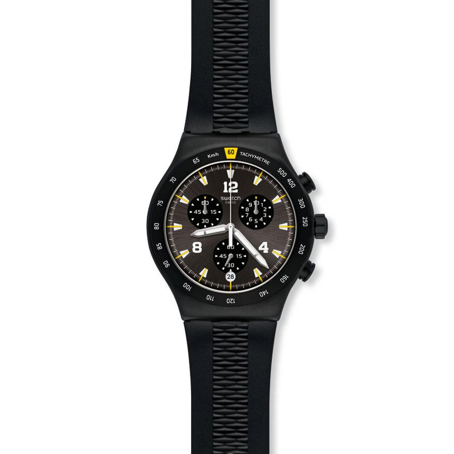 Swatch men's watch - 43 mm quartz chrono - Core Collection Blue Grid ...