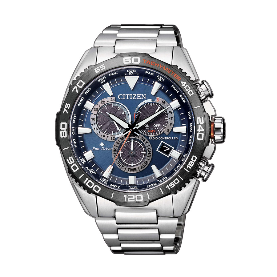Orologio Citizen Promaster Sky Eco-Drive Uomo Acciaio E Blu, Cronografo, 42.5mm