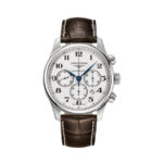 LONGINES man watch Master collection Automatic Mechanical L2859 - mm.44 - Steel case and Leather strap.