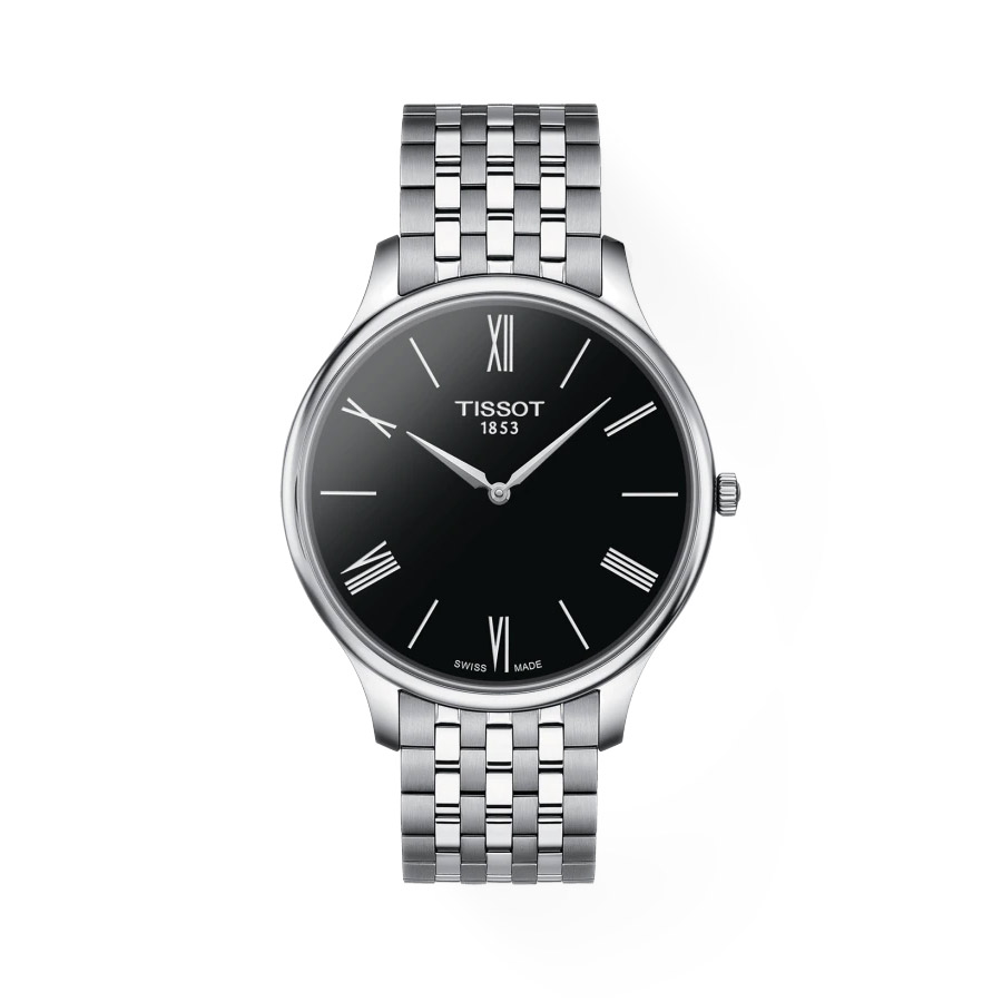 Tissot Tradition 5.5 T063.409.11.018.00, Orologio Uomo Al Quarzo, Cassa Acciaio 39 Mm, Quadrante Bianco, Vetro Zaffiro