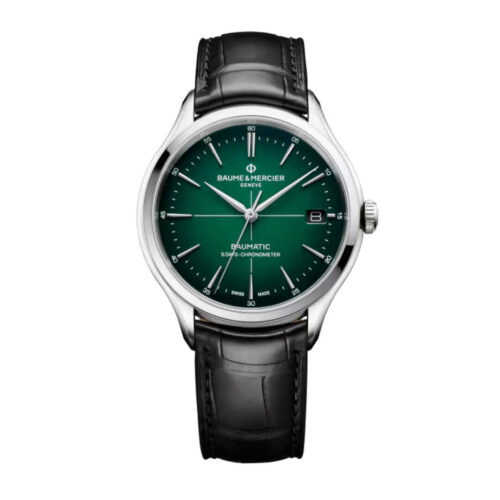 Orologio Baume e Mercier Clifton - Automatico - cassa 40mm Acciaio e cinturino Cuoio