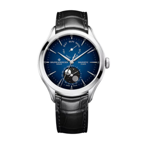 Orologio Baume e Mercier Clifton - Automatico - cassa 42 mm Acciaio e cinturino Cuoio