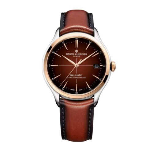 Orologio Baume e Mercier Clifton - Automatico - cassa 40 mm Acciaio e cinturino Cuoio