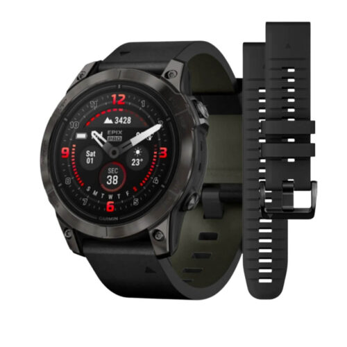 Orologio Garmin Epix Pro - Shappire Edition - 47mm - Titanio e Pelle