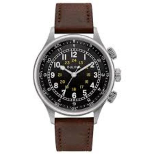 Orologio Bulova Pilot A15 - 42mm - Automatico - Acciaio e Pelle