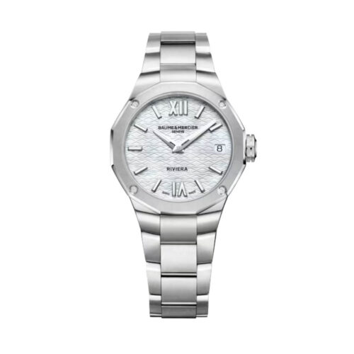 Orologio Baume e Mercier Riviera - Quarzo - cassa e cinturino Acciaio con Diamanti - 33mm